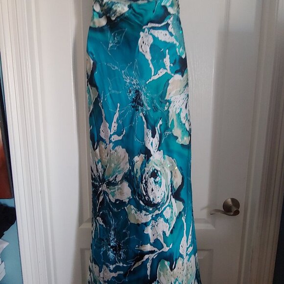 Adrianna Pappell 100% Silk Beaded Babydoll Empire Waist Prom Evening Dress 6 - Picture 12 of 16